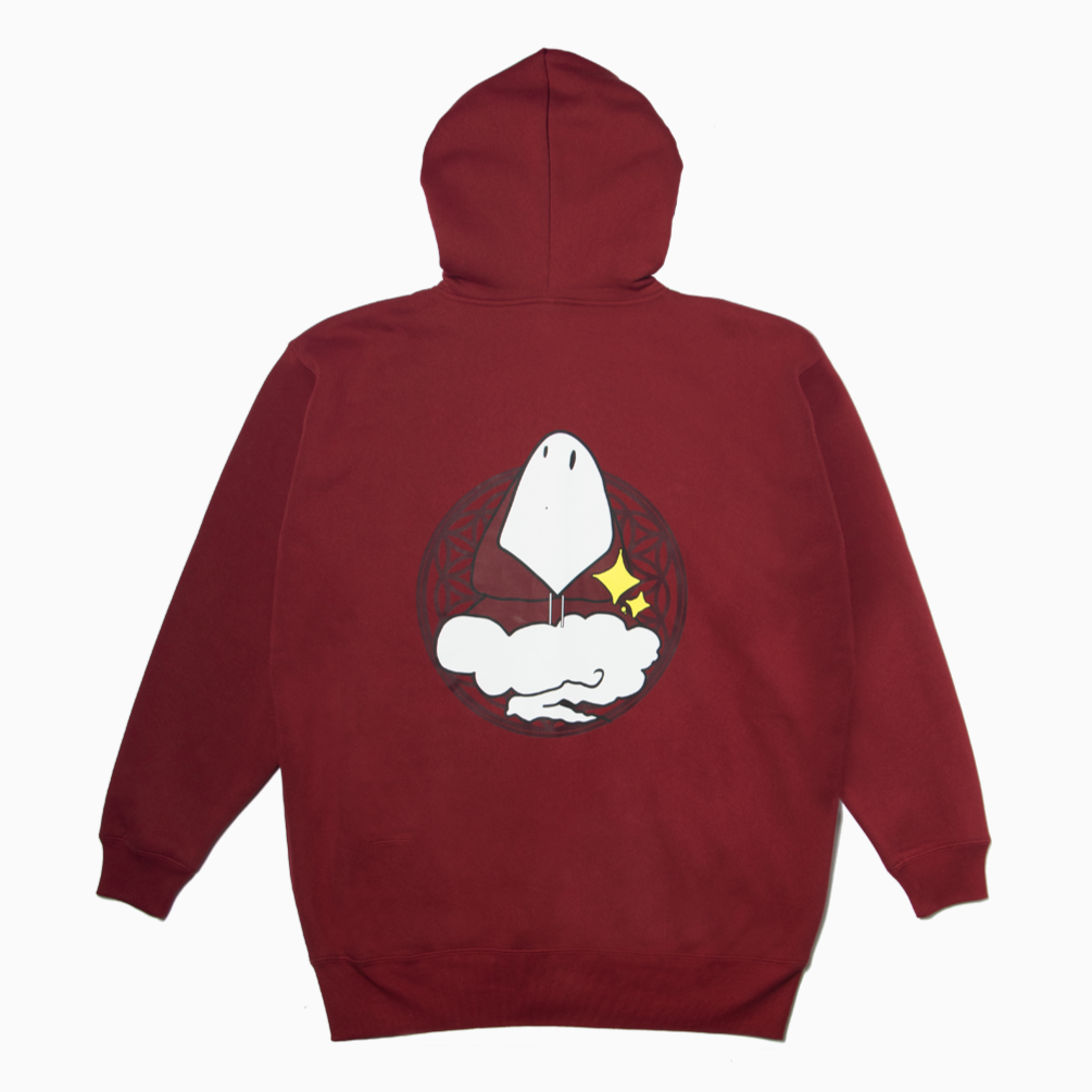 THE BYE PRODUCT: ZIP-UP HOODIE (MAROON GHOST)