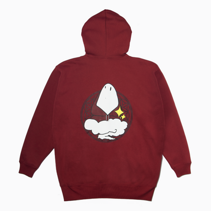 THE BYE PRODUCT: ZIP-UP HOODIE  (MAROON GHOST)